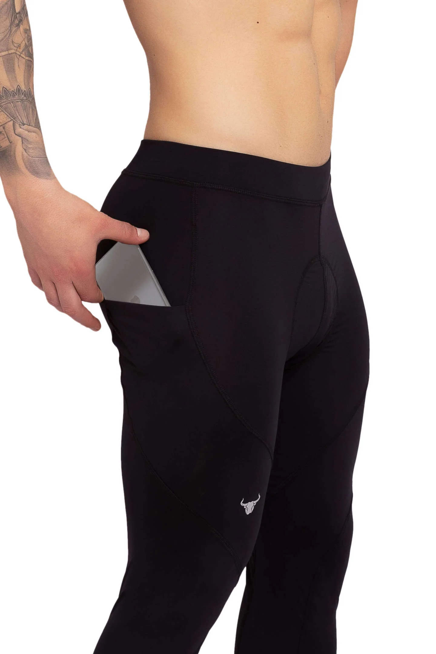 Black/Black Biker Tights (Seat Pad) - Image 3