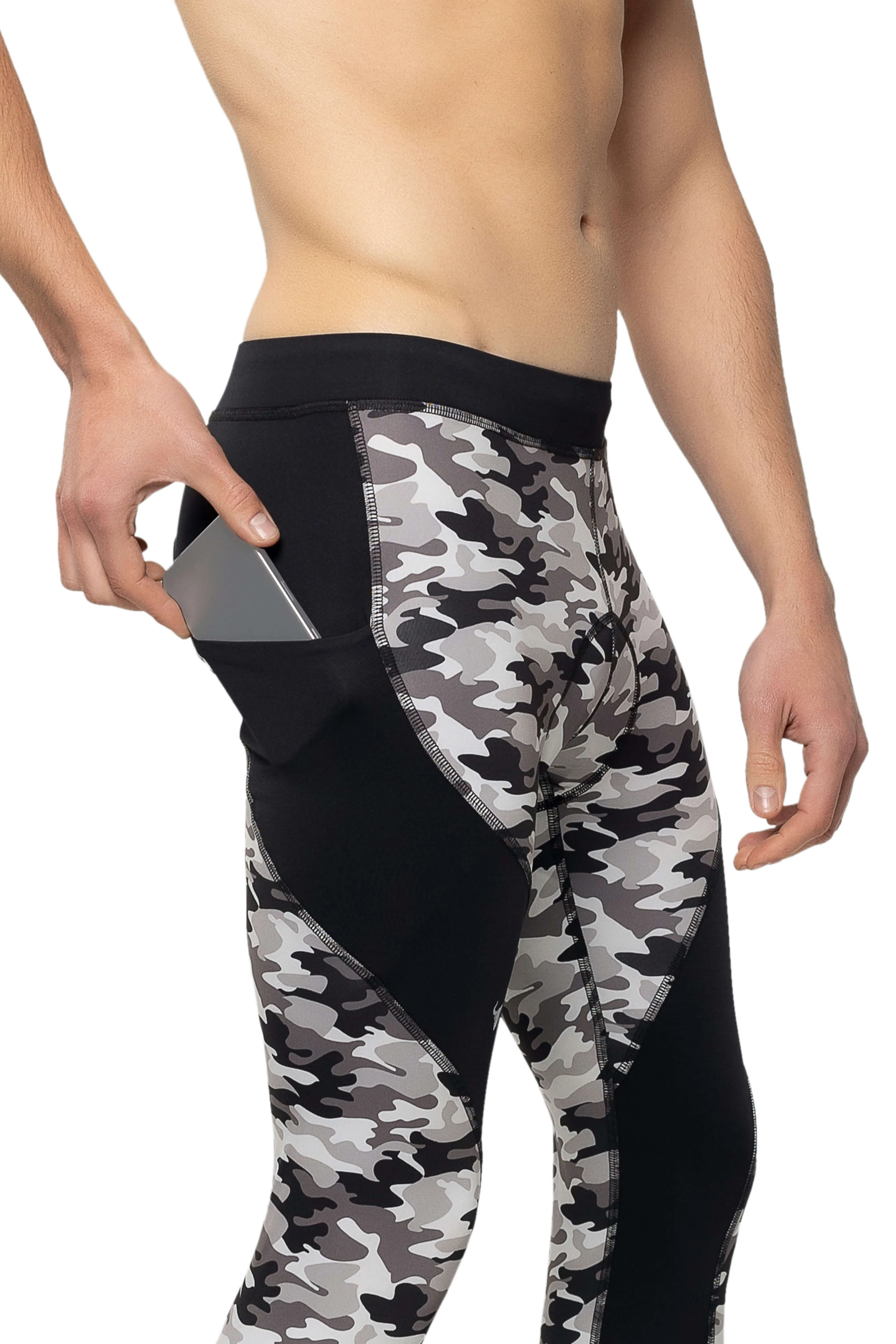 Gray Camo Biker Tights (Seat Pad) - Image 3