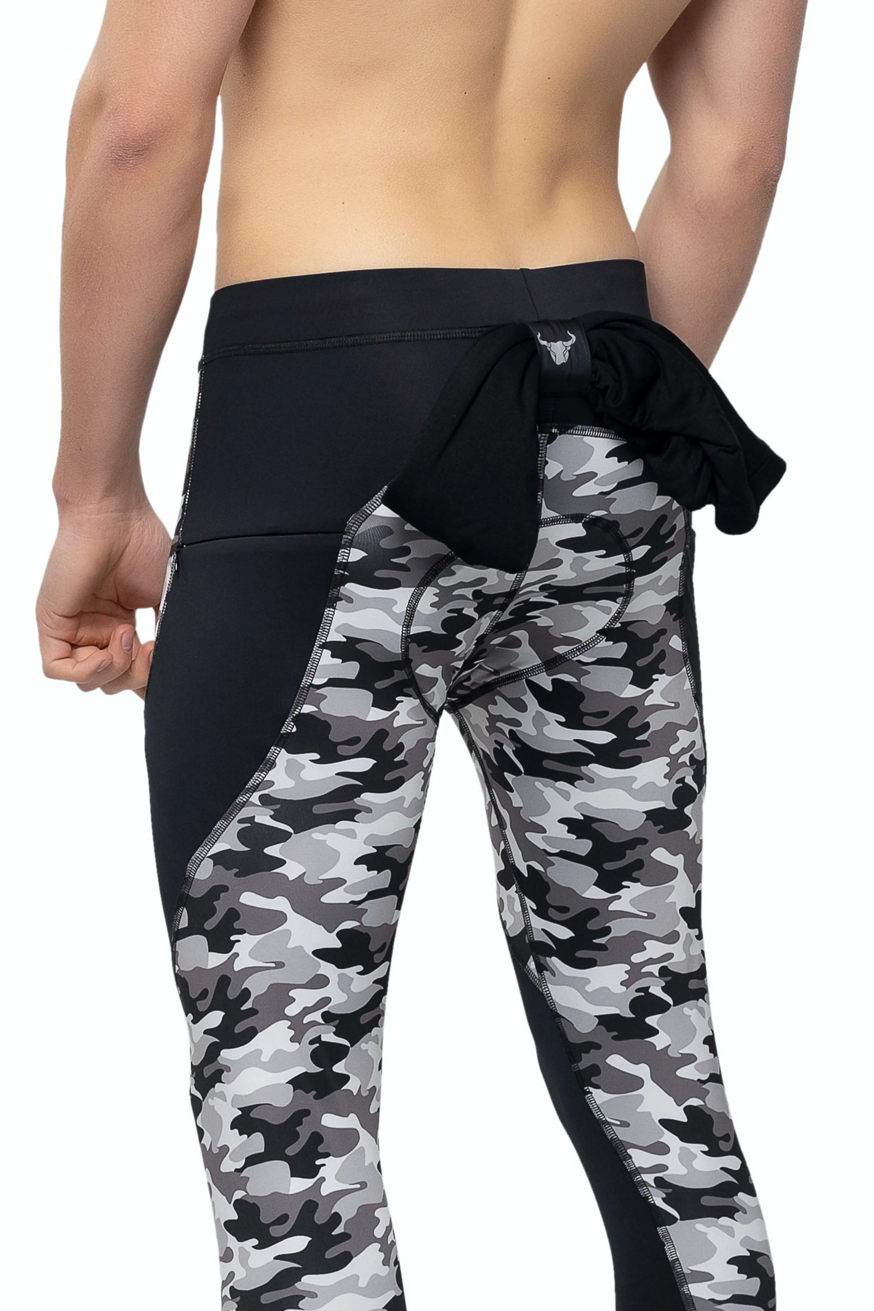 Gray Camo Biker Tights (Seat Pad) - Image 4