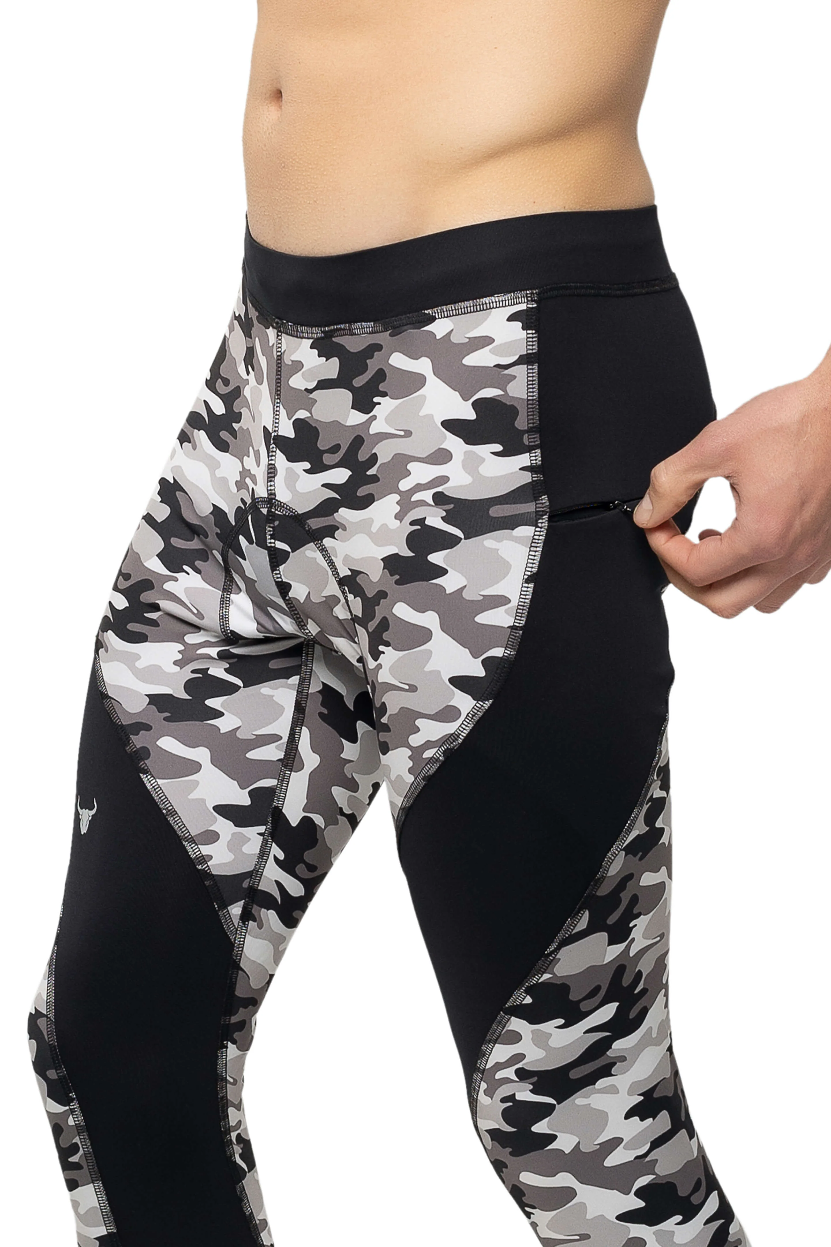 Gray Camo Biker Tights (Seat Pad) - Image 5