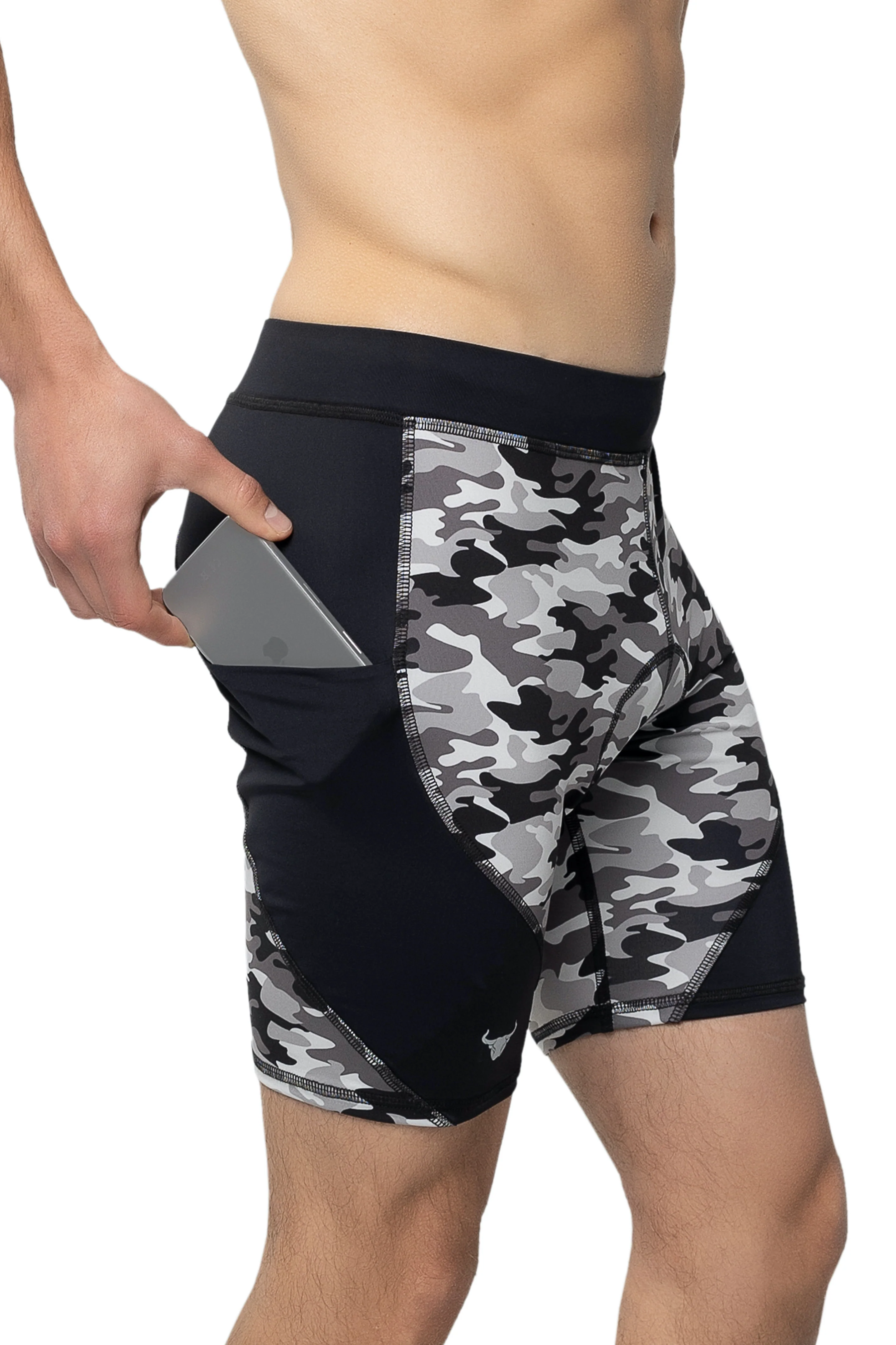 Gray Camo Biker Shorts (Seat Pad) - Image 3