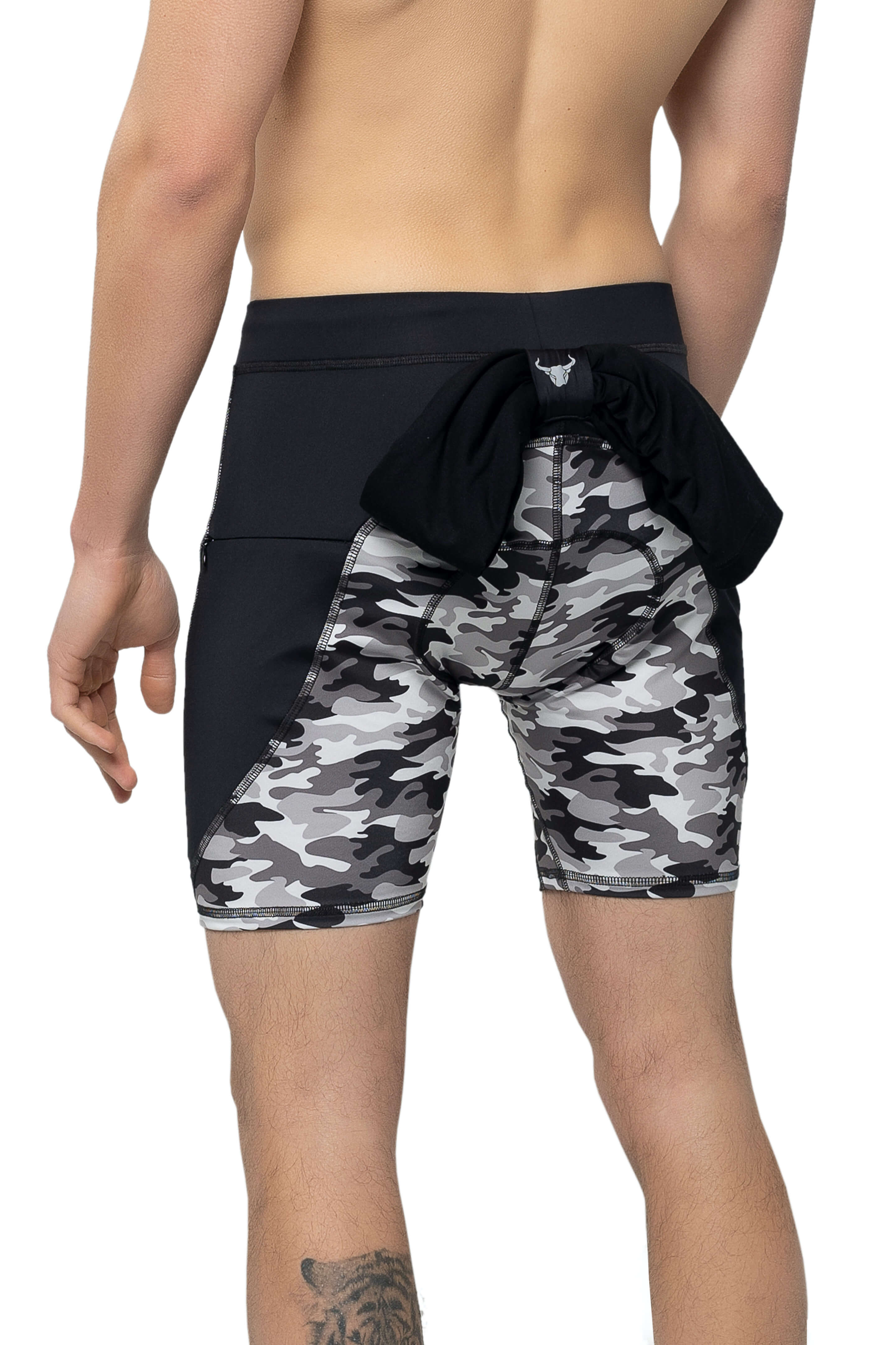 Gray Camo Biker Shorts (Seat Pad) - Image 4