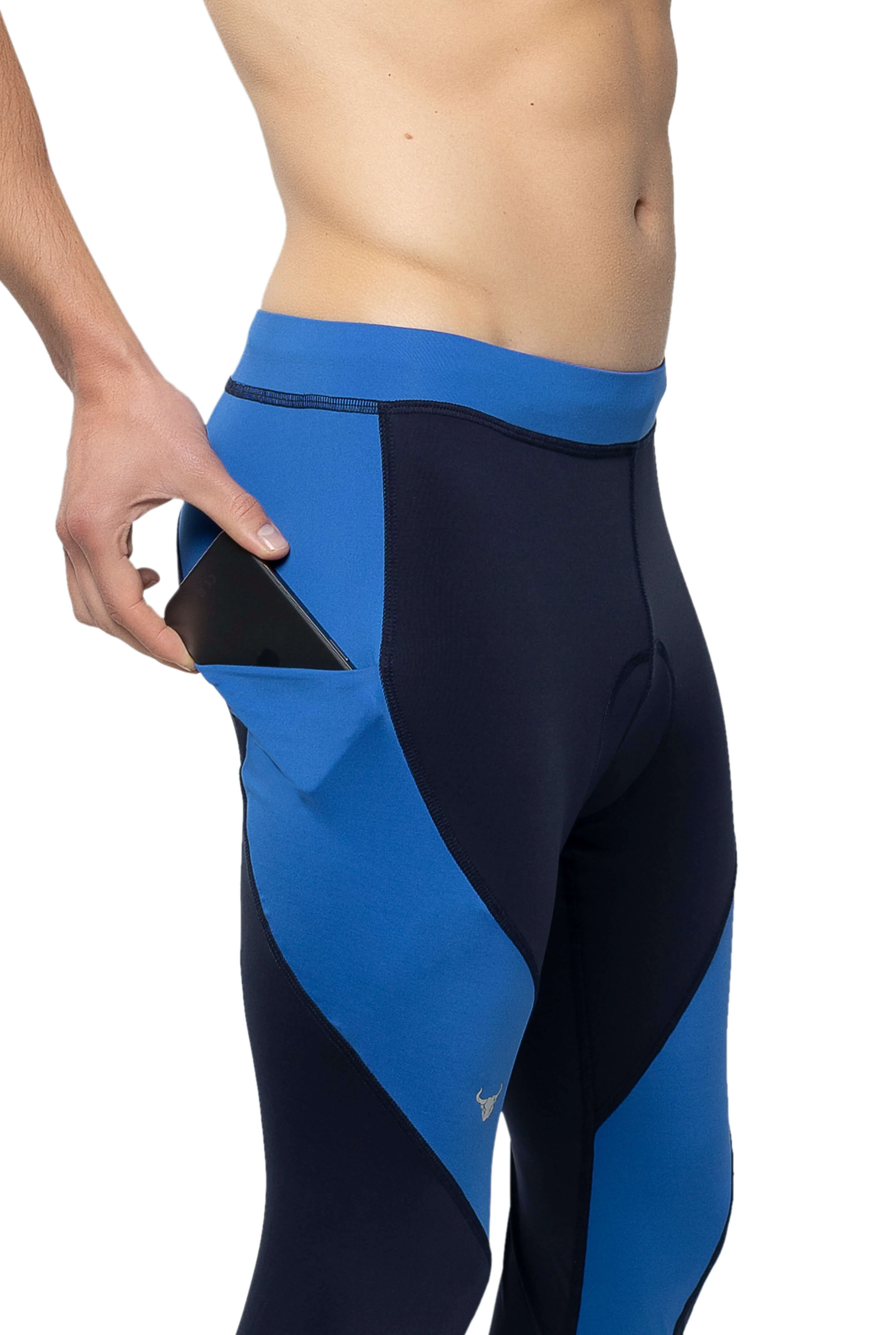 Navy/Blue Biker Tights (Seat Pad) - Image 3