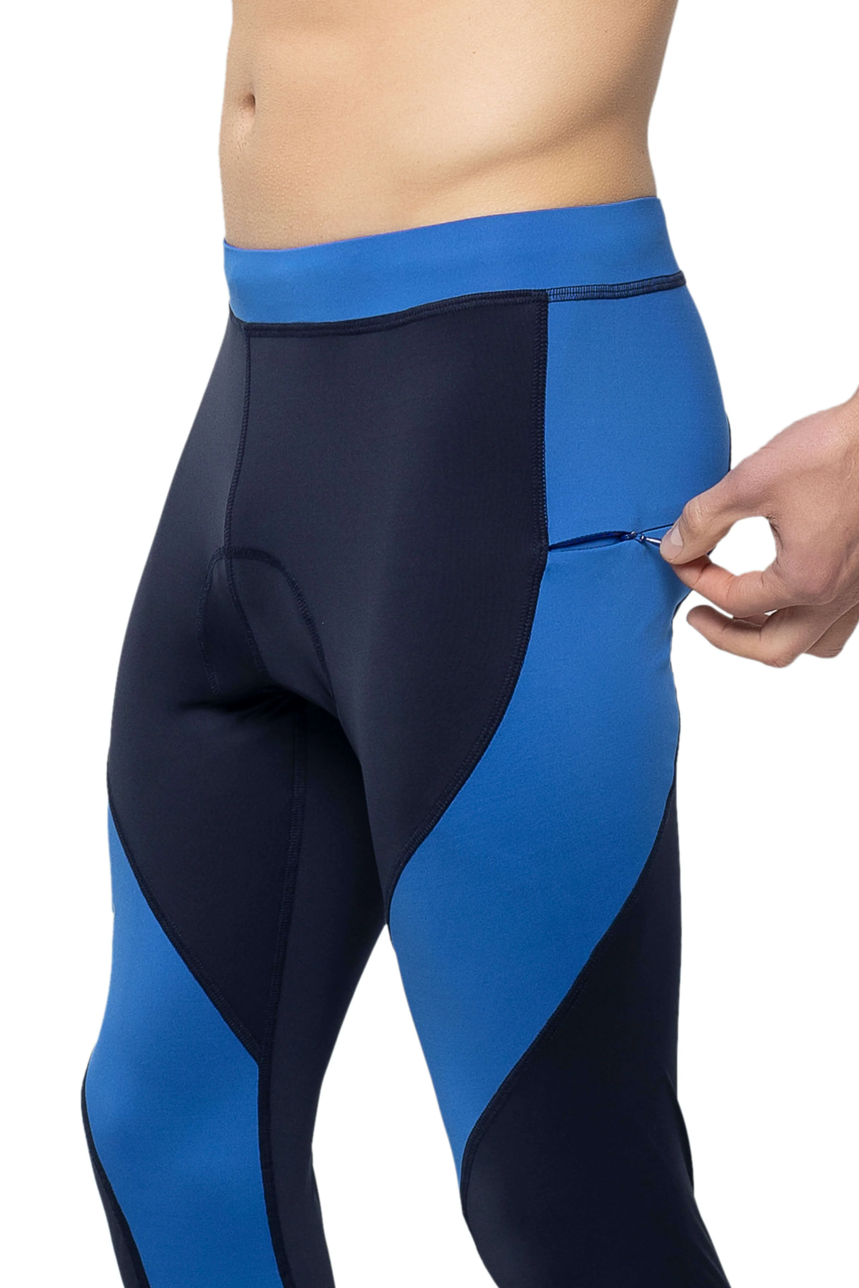 Navy/Blue Biker Tights (Seat Pad) - Image 5